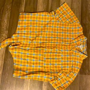 yellow and blue blouse